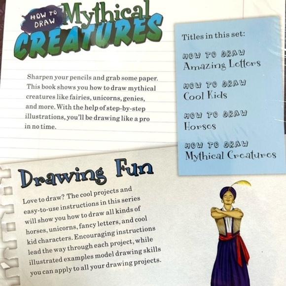 NEW 8 How To Draw Books Amazing Letters Mythical Creatures Cool Kids & More - Picture 8 of 9
